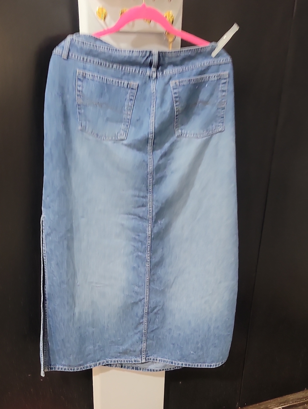 Light Blue Denim Midi Skirt - Classic Casual